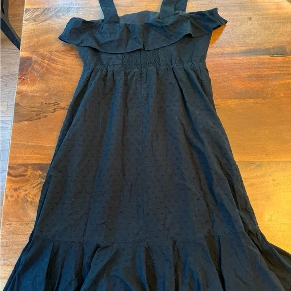 J Crew  Women’s Black Flounce Hem Ruffle With Straps Dress Size 2 - Picture 5 of 9